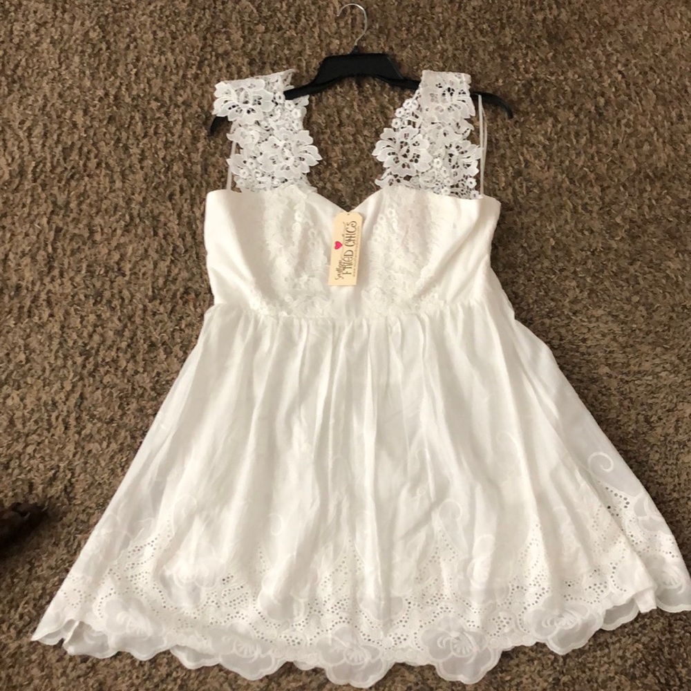 White summer dress from Southern Fried Chics Boutique. Never worn, tags on